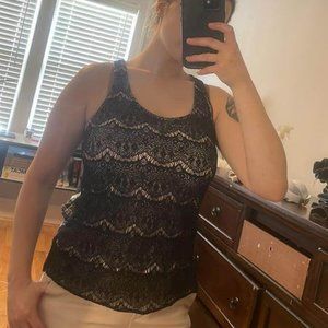 Lace Black/Pink Tank Top - Forever 21